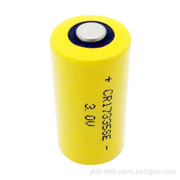 Li-MnO2 cylindrical battery with 3.0V 1,800mAh CR123A size, used for camera, flashlight & instrument